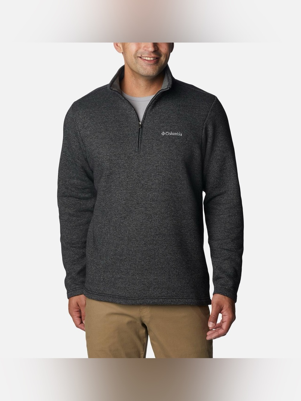 Columbia Men’s Great Hart Mountain III Half Zip Gray Pullover Sweater Size M